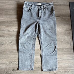 Abercrombie & Fitch Women's Gray The Ankle Straight Ultra High Rise Jeans